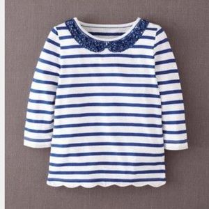 Mini Boden sequin collar t shirt